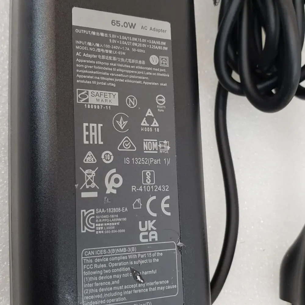 Replacement 65W USB-C Laptop AC Power Adapter Charger Model LX-65W